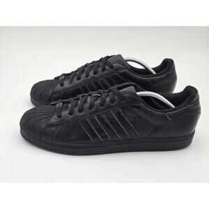 Adidas Superstar Blackout Triple Black Mens Size 11.5 Leather